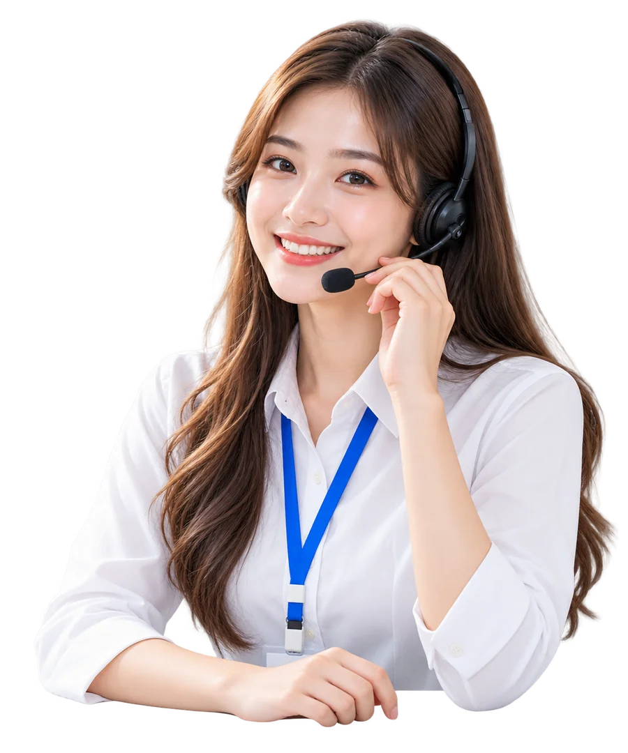 Nữ tư vấn viên AITUDO đeo tai nghe tổng đài